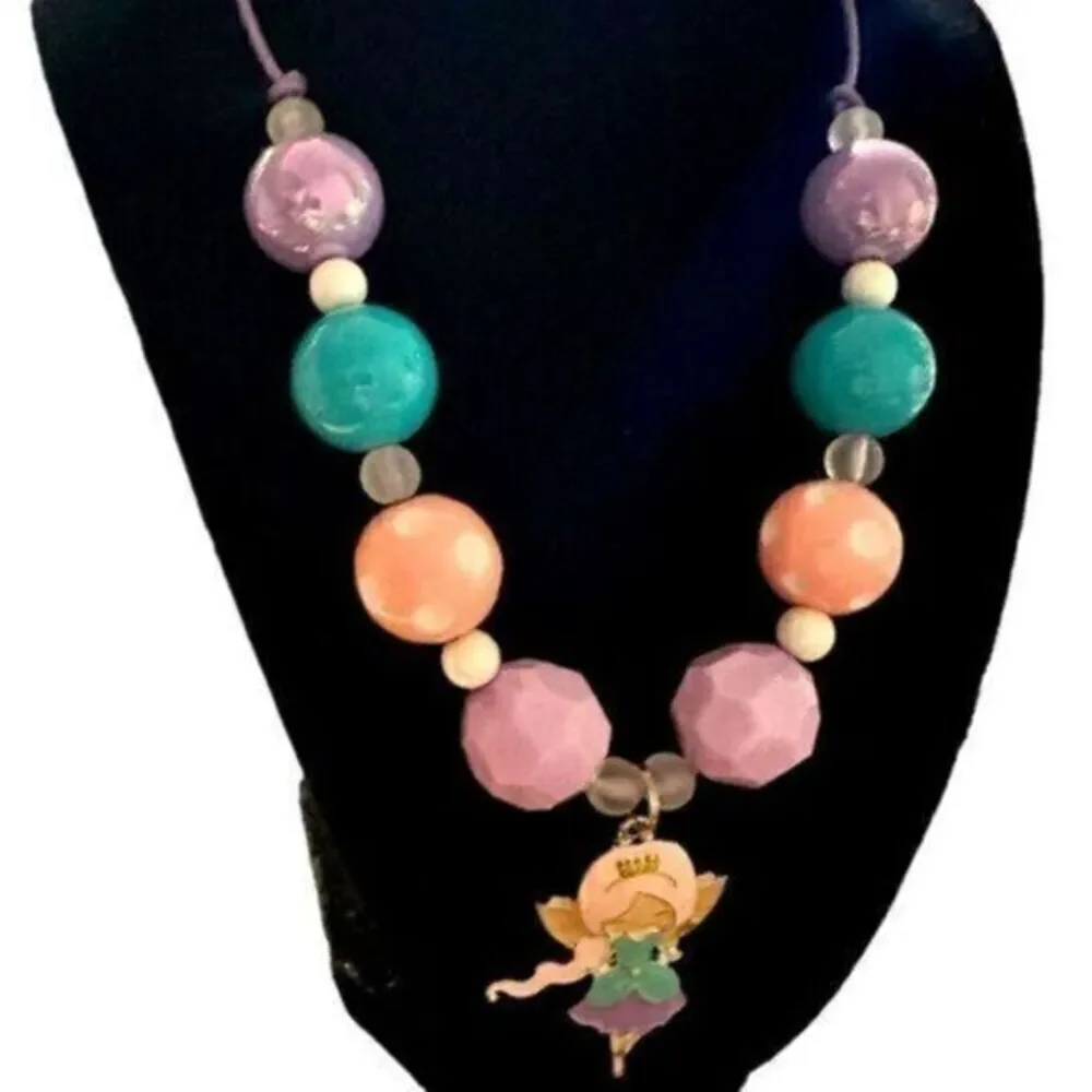 NWOT - Toddler/Girls Adjustable Beaded Necklace Ballerina Pendant - Ballet